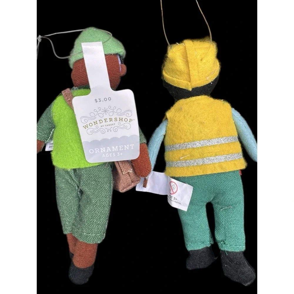 Wondershop 2 Ornaments Mail Carrier/Construction ManRetired Xmas Target 2023 NWT
